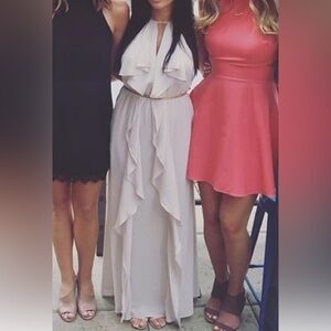 BCBGMAXAZRIA Canvas Beige Octavia Maxi Dress XS